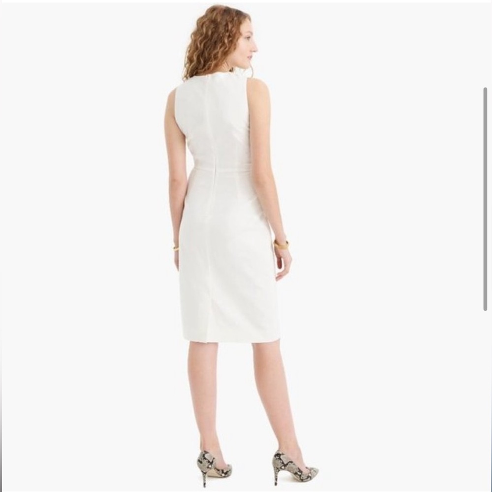 NWT J.Crew White Sheath Dress in Bi-stretch Cotton - Picture 4 of 12